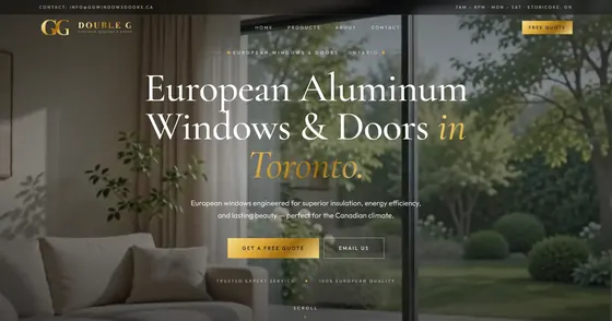 Double G European Windows & Doors website homepage